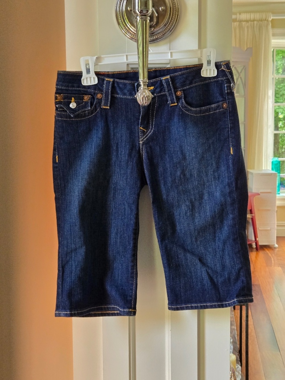 True Religion  Knee Length‎ long shorts dark denim size 29